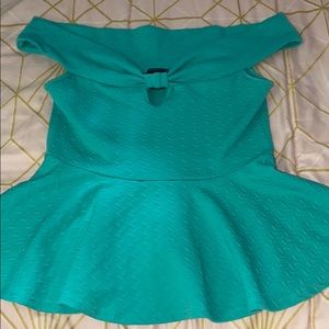 Teal shoulder tank
